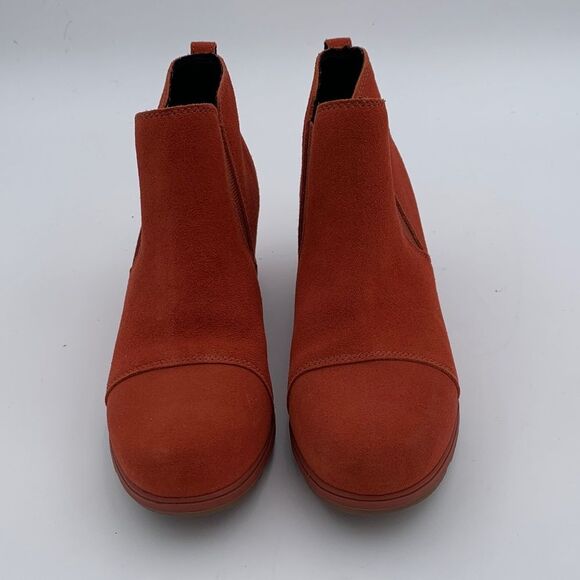 Sorel Joan of Arc burnt orange suede Wedge Ankle Boots Womens size 9 NWOT - Picture 2 of 14